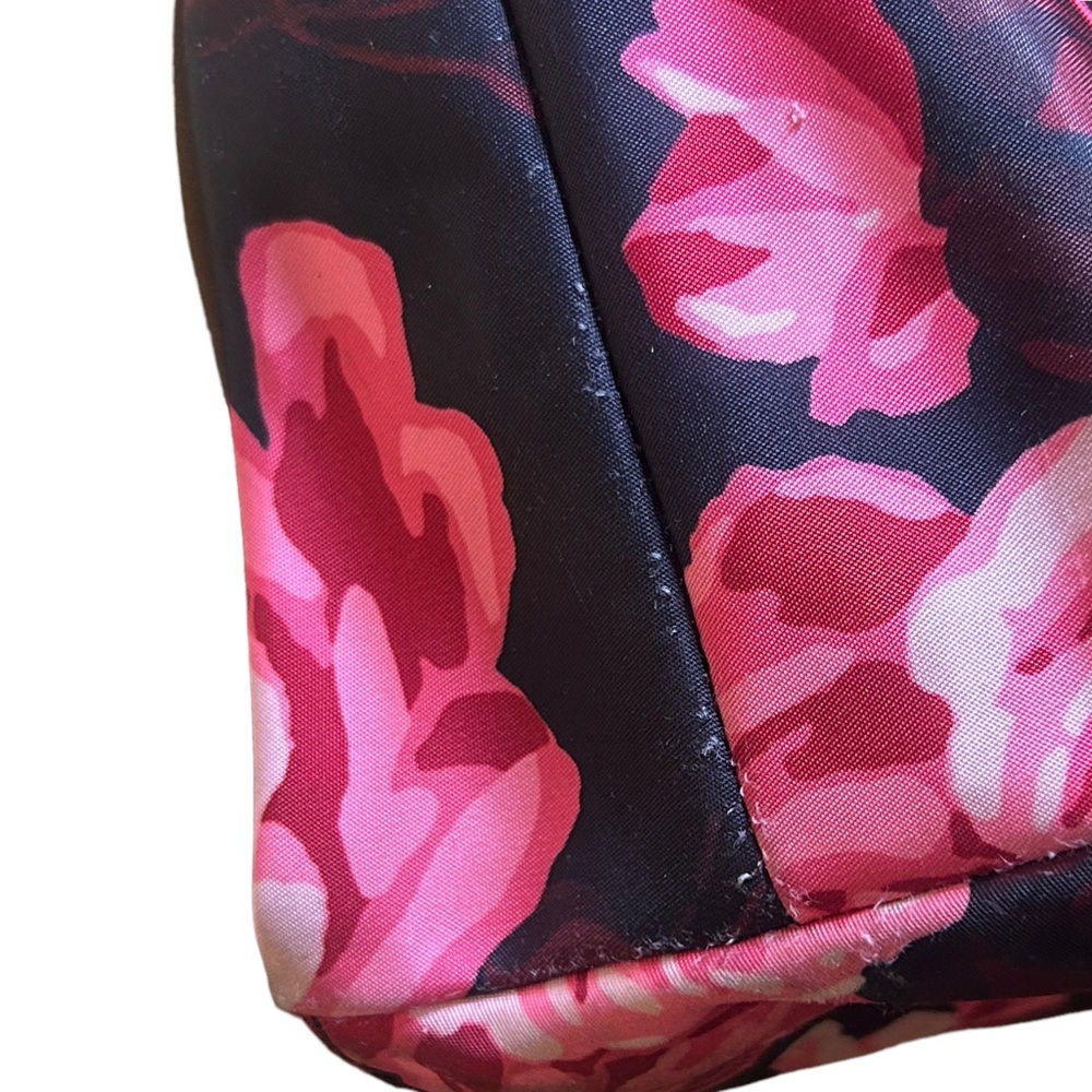Kate Spade Floral Roses Fabric + Leather Trim Large Black Shoulder Bag Purse - Picture 15 of 15